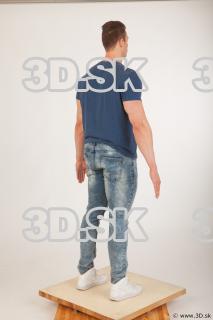 Whole body blue tshirt light blue jeans of Andrew 0006